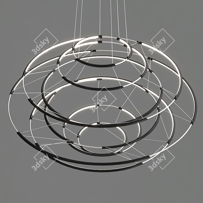 Modern LED Pendant Lamp Design 3D model image 2