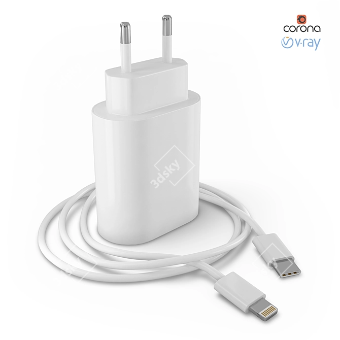  Apple iPhone Charger, Fast Charging 3D model image 5