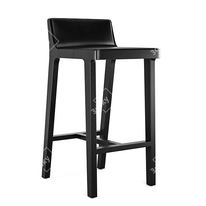 EMEA Oak Barstool Collection by Jean Louis Iratzoki 3D model image 1