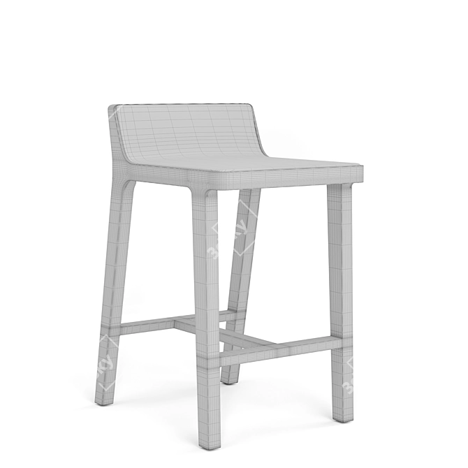 EMEA Oak Barstool Collection by Jean Louis Iratzoki 3D model image 4