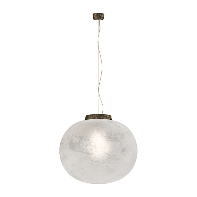 Alabaster Murano Glass Pendant Light 3D model image 1