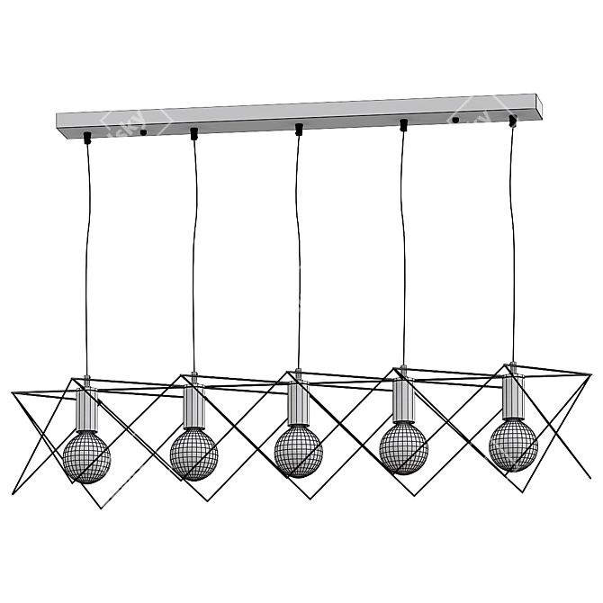 Minimalistic Linear Pendant Light 3D model image 2