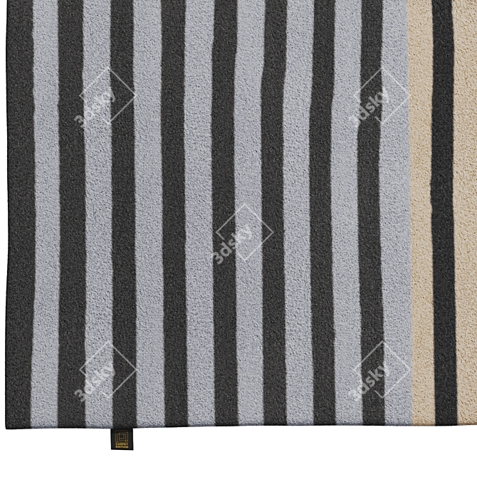 Modern Geometric Handcrafted Madame Rug 3D model image 5