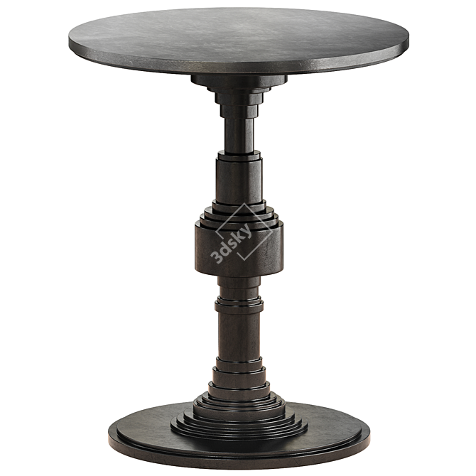 Elegant Solid Wood End Table 3D model image 1