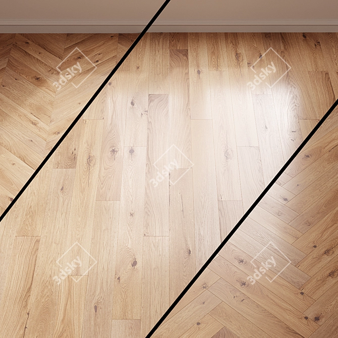 Bergen Oak Parquet Flooring 3D model image 1