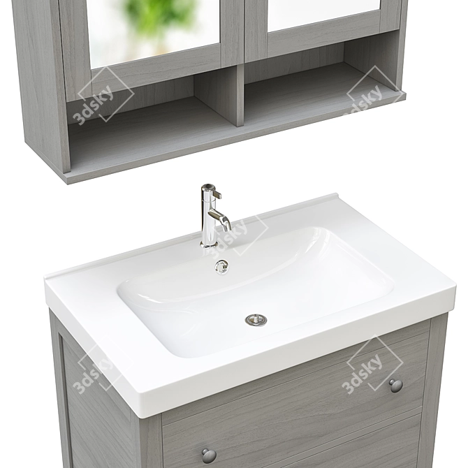 Modern Hemnes & Odensvik Bathroom Set 3D model image 2