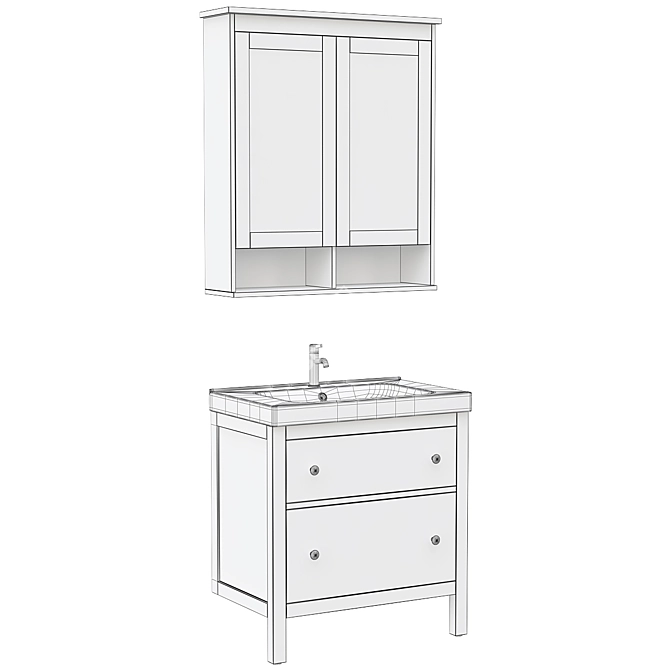 Modern Hemnes & Odensvik Bathroom Set 3D model image 3