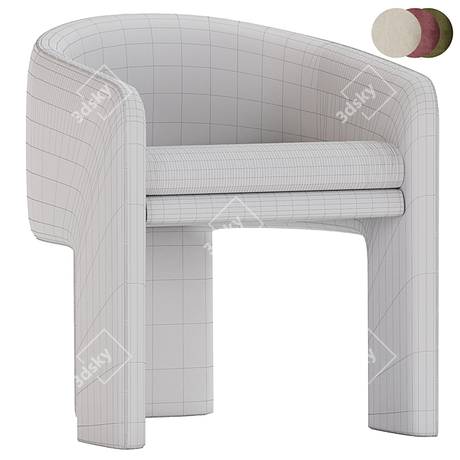 Milo Baughman Velvet Armchair Design 3D model image 6