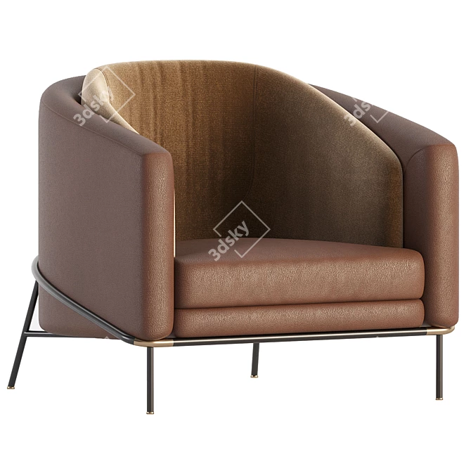 Elegant FIL NOIR Armchair Design 3D model image 3