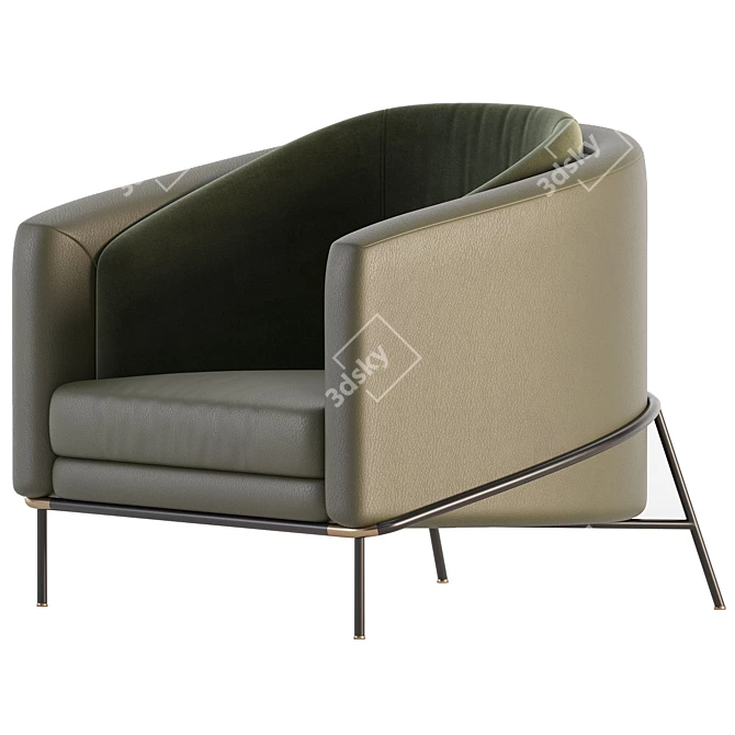 Elegant FIL NOIR Armchair Design 3D model image 5