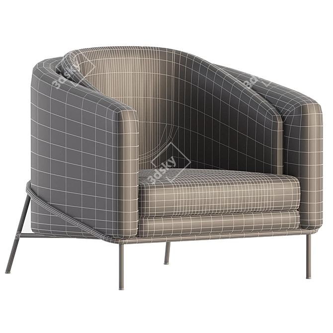 Elegant FIL NOIR Armchair Design 3D model image 6