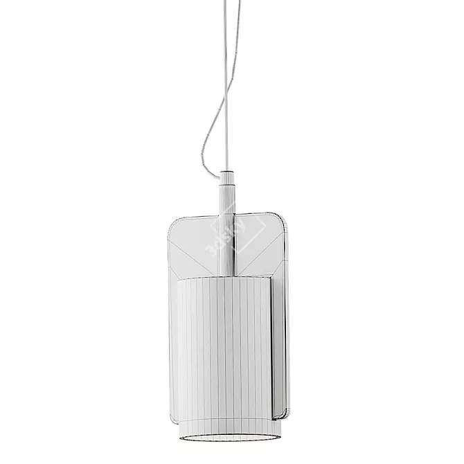 Nordic Industrial Pendant Light H31cm 3D model image 4