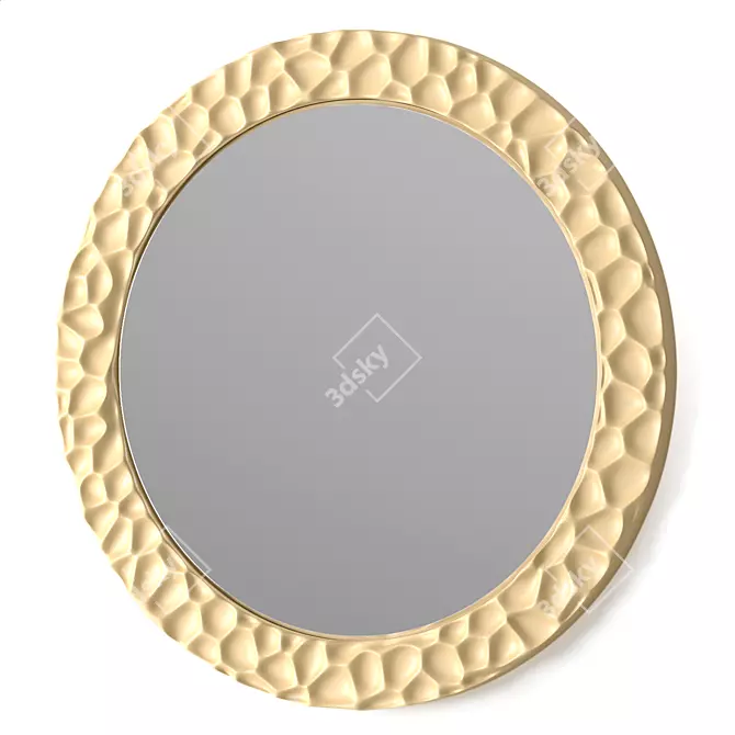 Elegant Gold Kubi Mirror 3D model image 1