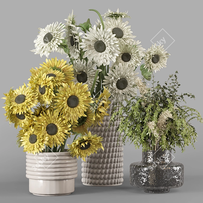 Sunflower Bouquet 3D Model Collection 3D model image 1