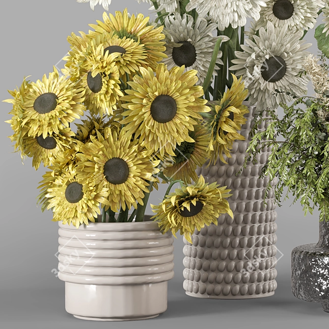 Sunflower Bouquet 3D Model Collection 3D model image 2