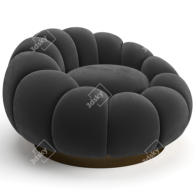 Sleek Swivel Armchair Eichholtz Mello 3D model image 2