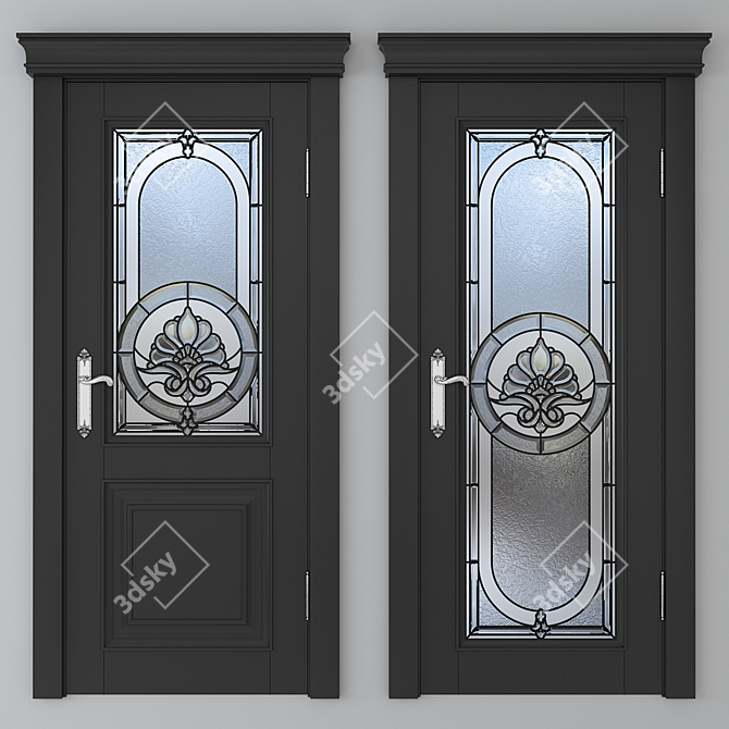 Stained Glass Door with Two Designs 3D model image 3