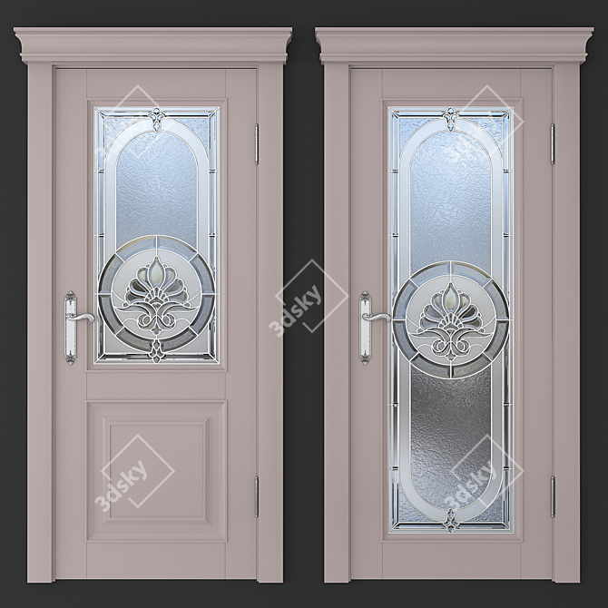 Stained Glass Door with Two Designs 3D model image 4