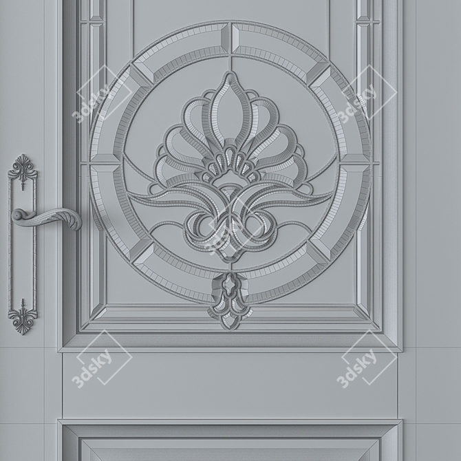 Stained Glass Door with Two Designs 3D model image 6