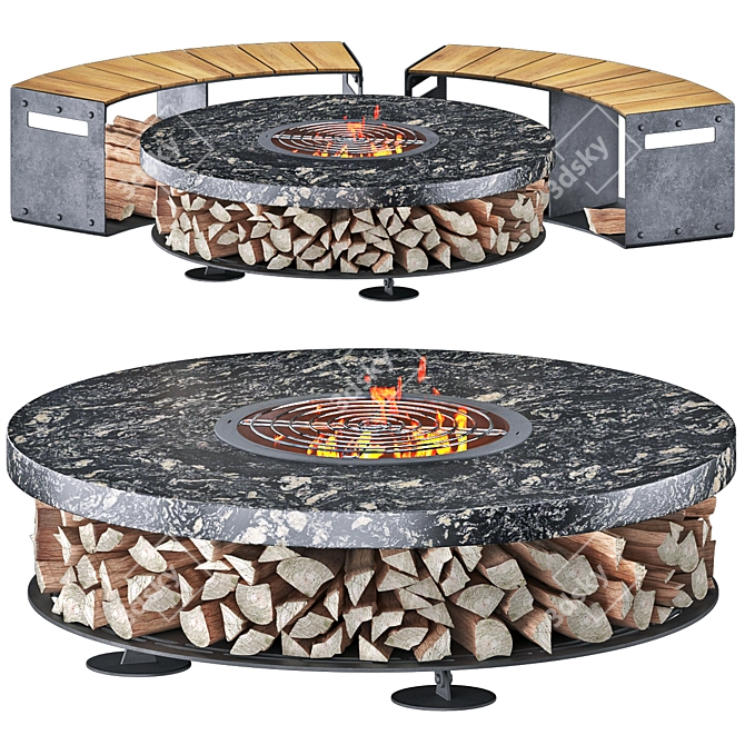 Cozy Outdoor Fire Pit 7 3D model image 1