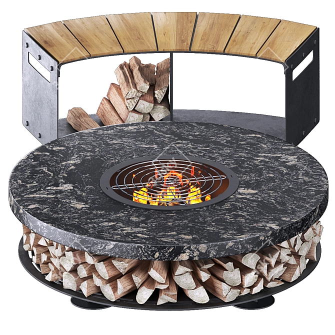 Cozy Outdoor Fire Pit 7 3D model image 2