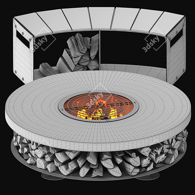 Cozy Outdoor Fire Pit 7 3D model image 3