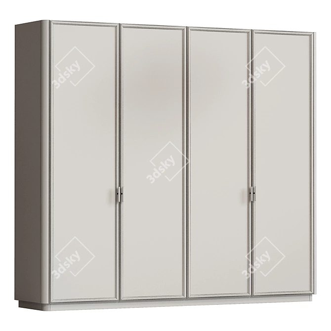 Modern Rattan Wardrobe With Curved Details 3D model image 4