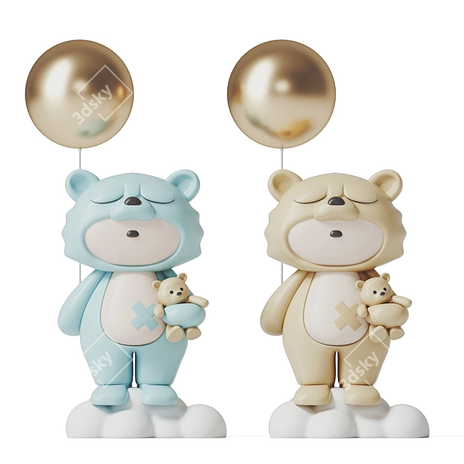 Woodland Bear Ornaments Pack 3D model image 1