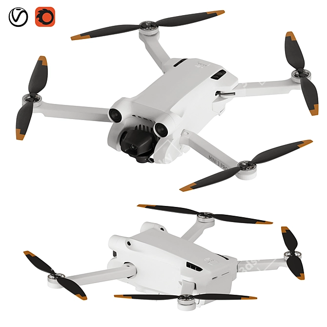 High-Quality DJI Mini 3 Pro 3D model image 1