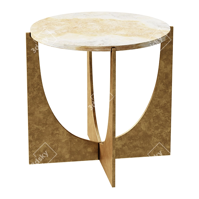 Honey Onyx Steel Side Tables 3D model image 1