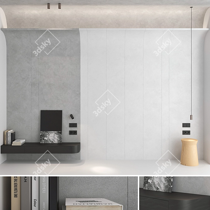 Modern 3D Wall Panel Set 3D model image 1