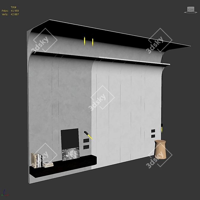 Modern 3D Wall Panel Set 3D model image 5