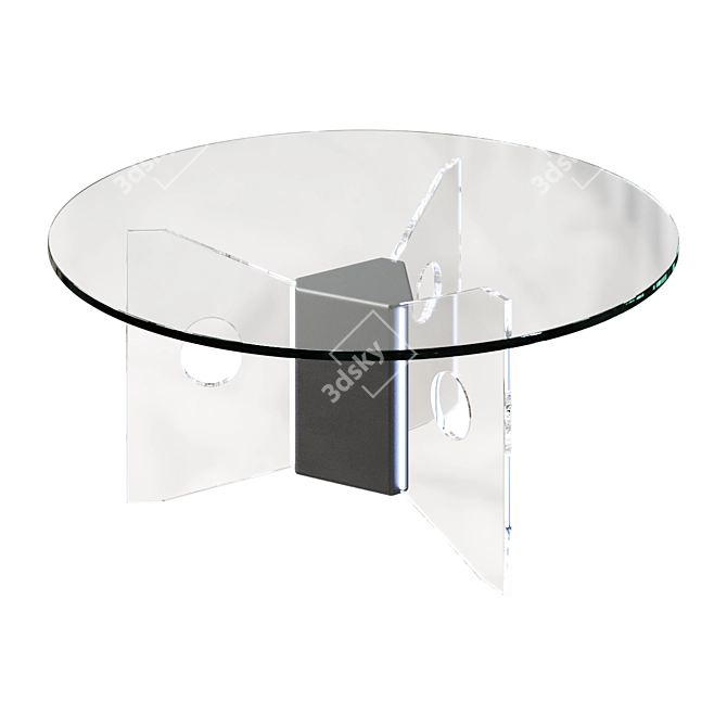 Illuminated Lucite Coffee Table, 1970 3D model image 1