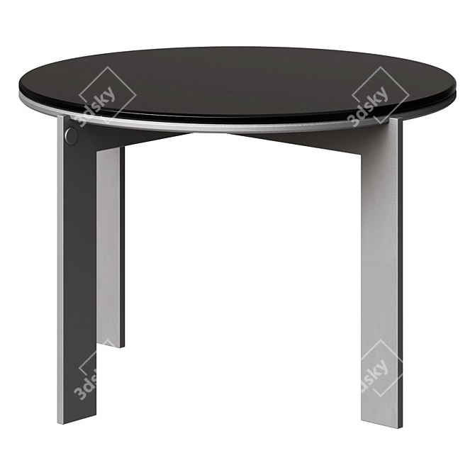 Steel Mirror Top Side Table 3D model image 1