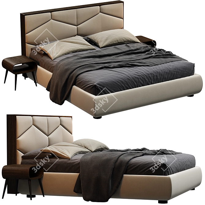 Elite Edward Bed Design 3D model image 1