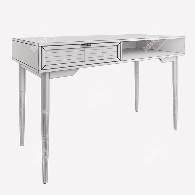 Scandinavian Style Writing Desk 3D model image 5