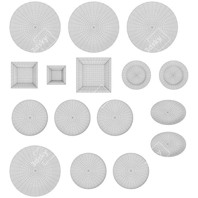 Ethnic Design Plates Set 3D model image 7