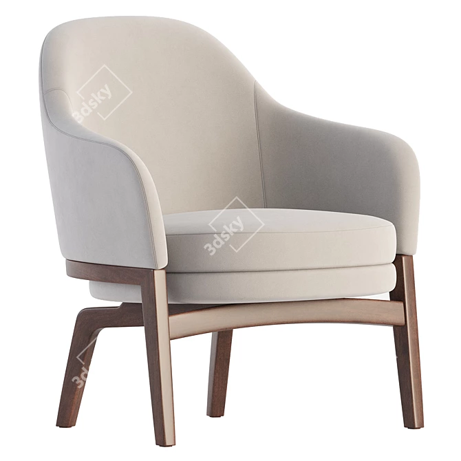 Elegant MACARON Armchair - PIAVAL 3D model image 2