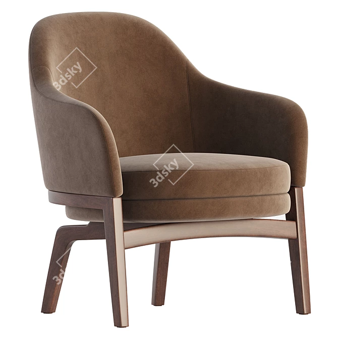 Elegant MACARON Armchair - PIAVAL 3D model image 3