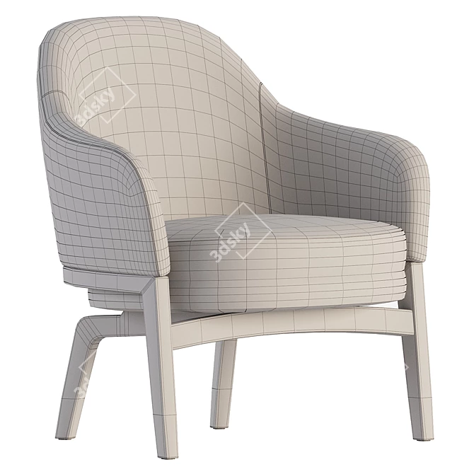 Elegant MACARON Armchair - PIAVAL 3D model image 6