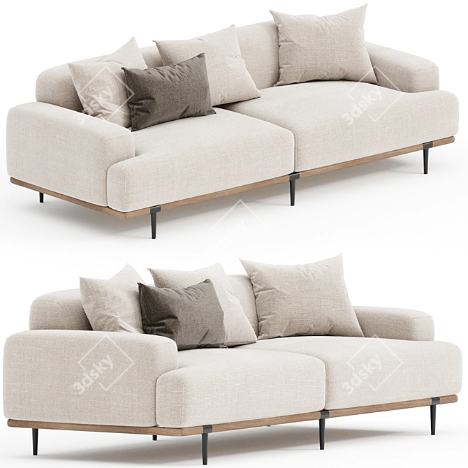  Hastings Sofa 97" in Irving Flax 3D model image 1