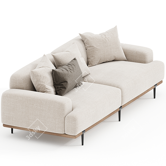  Hastings Sofa 97" in Irving Flax 3D model image 2