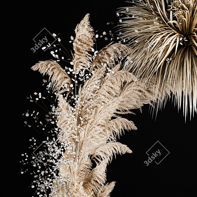 Reed & Palm Leaf Wedding Arch 3D model image 2