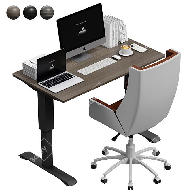 Electric Height Adjustable Standing Desk 3D model image 1