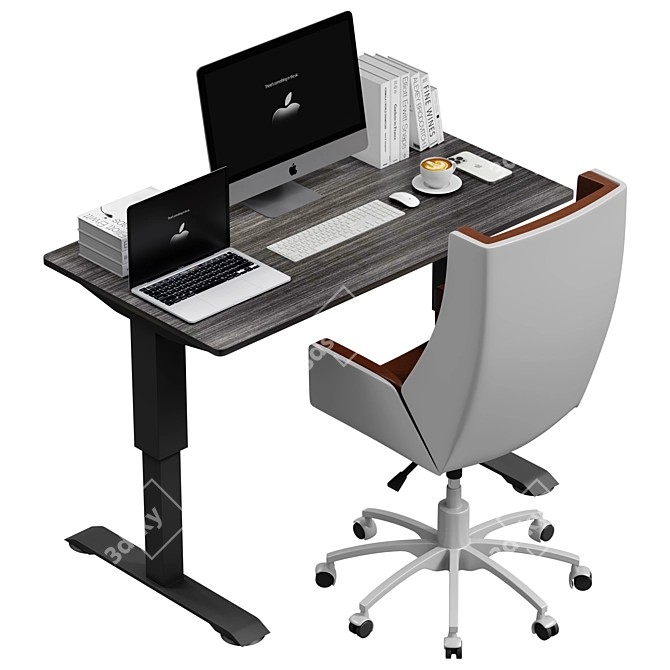 Electric Height Adjustable Standing Desk 3D model image 3