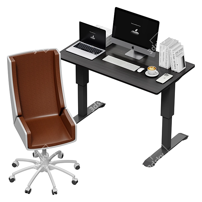 Electric Height Adjustable Standing Desk 3D model image 5