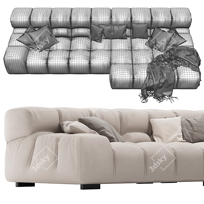 Modern Tufty Time B&B Sofa 3D model image 4