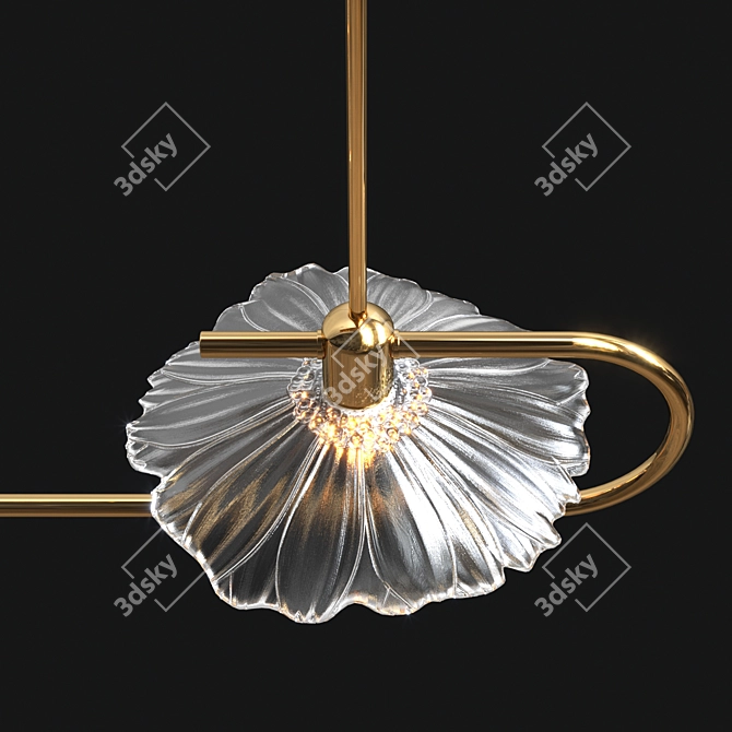 Modern Brass Suspension Light 3D model image 4