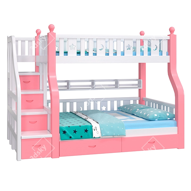 Designer 3D Baby Cot Furniture 3D model image 1