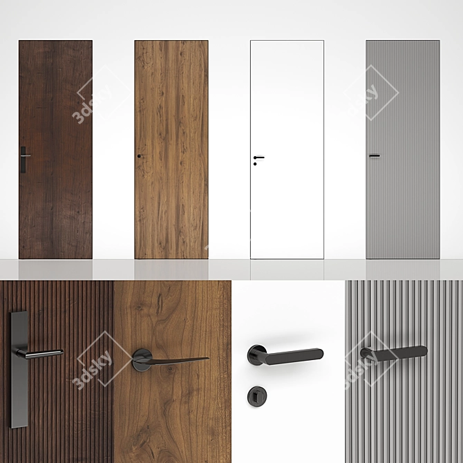 Sleek 70-210cm Interior Doors 3D model image 1